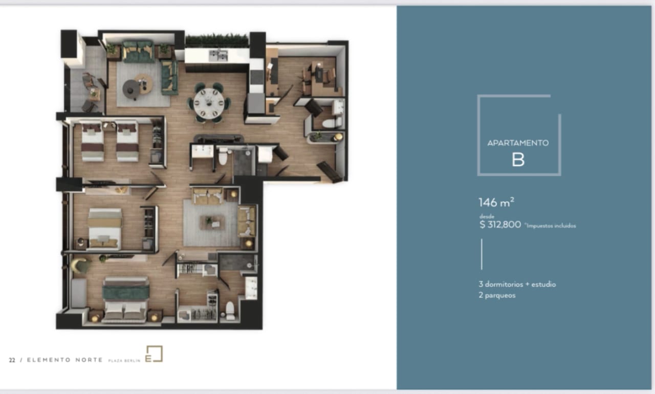 Apartamento en venta Edificio Elemento Norte zona 13 con estudio!!! — foto 3 de 7